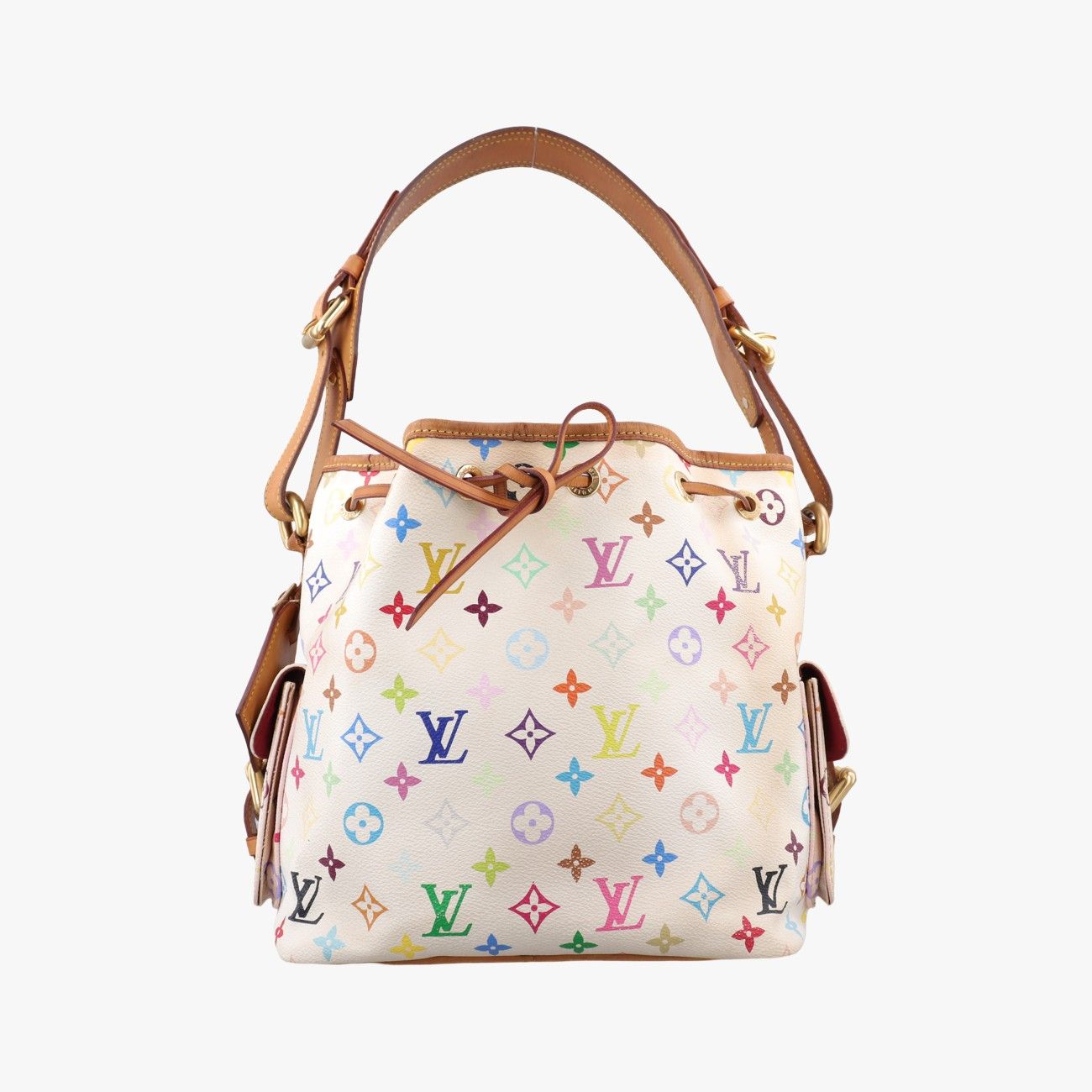 Louis Vuitton Petit Noe Blanc Monogram Multicolor Bucket Bag