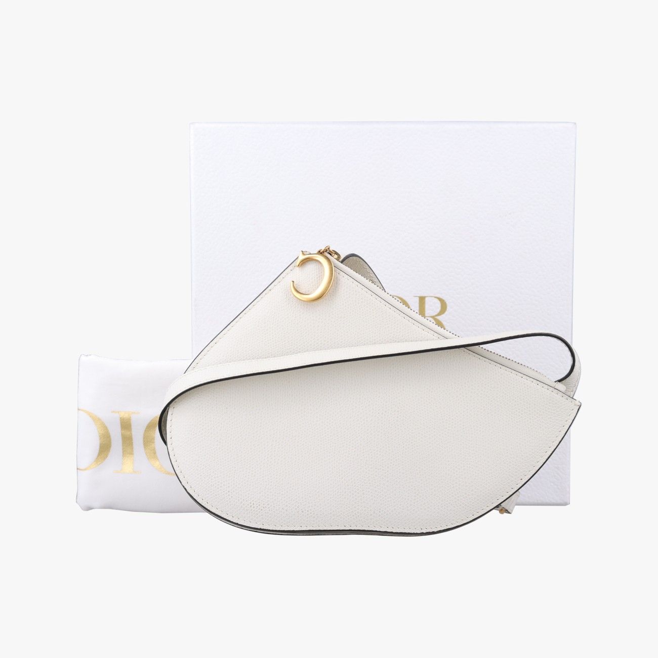 Dior Saddle White Leather Shoulder Bag