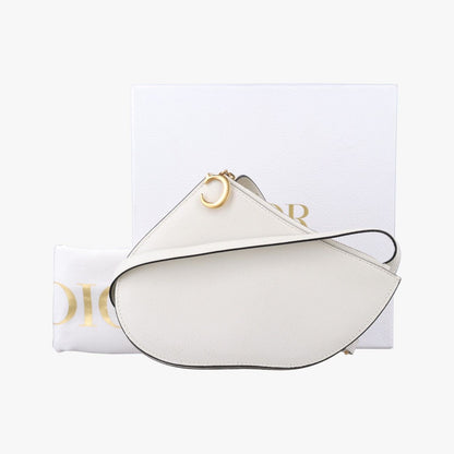 Dior Saddle White Leather Shoulder Bag