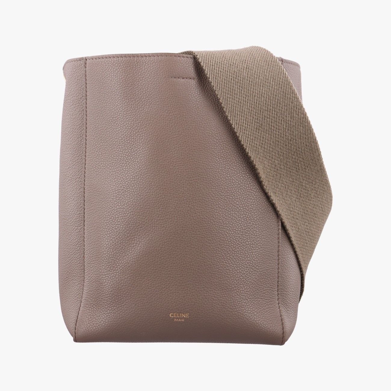 Celine Sangles Bucket Small Brown Leather