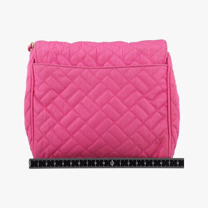 Prada Chain Quilted Flap Bag Rose Red Nylon — view 2