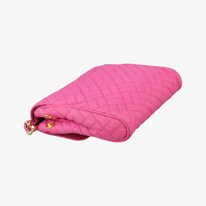 Prada Chain Quilted Flap Bag Rose Red Nylon — view 7