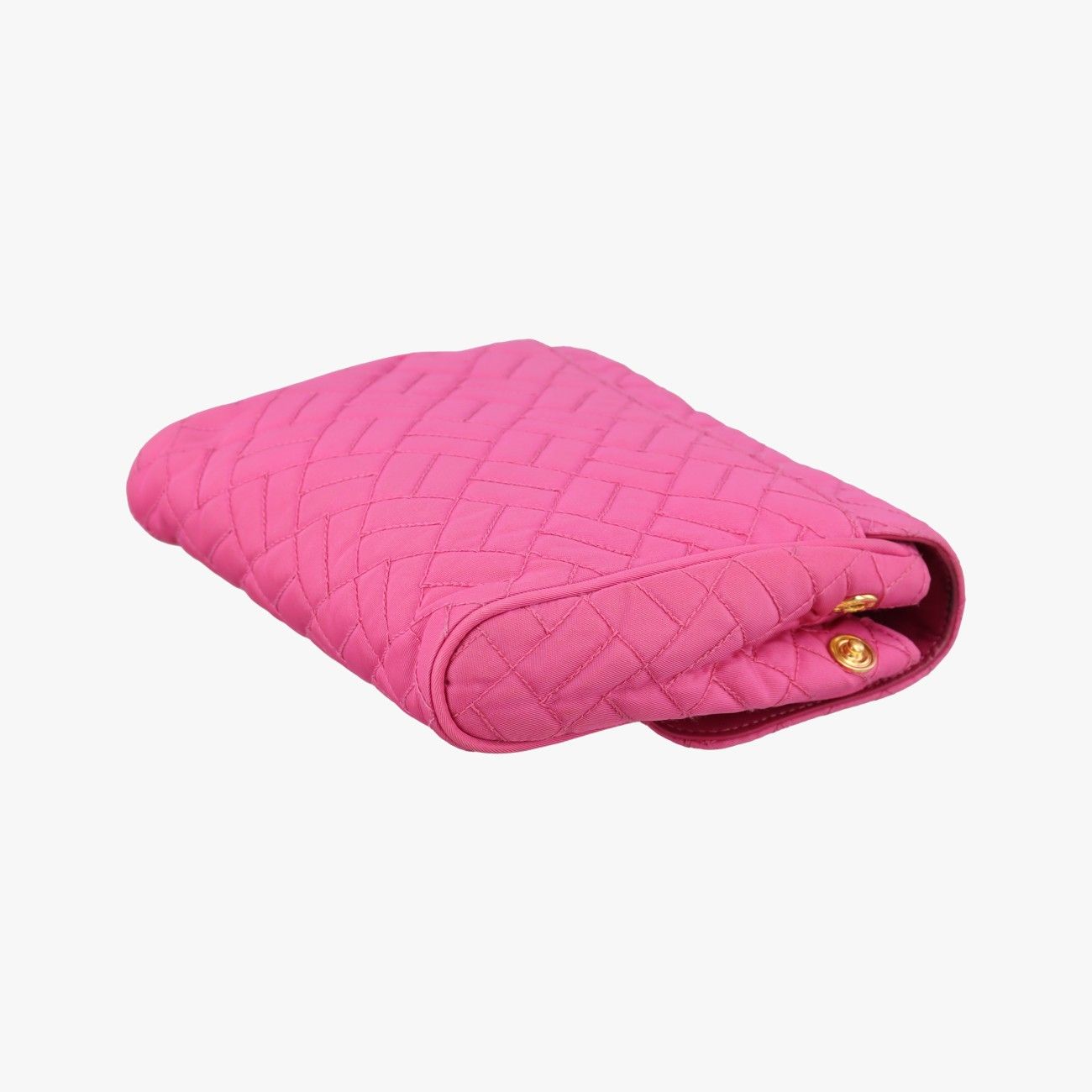 Prada Chain Quilted Flap Bag Rose Red Nylon — view 6