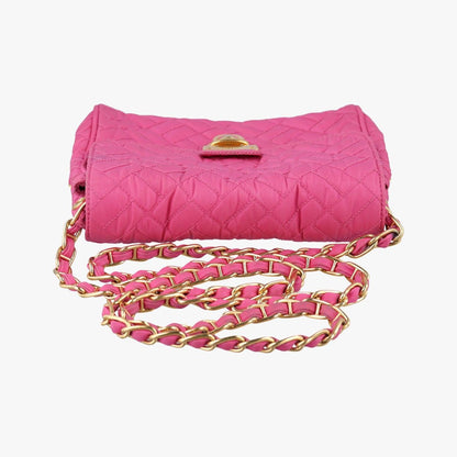 Prada Chain Quilted Flap Bag Rose Red Nylon — view 8
