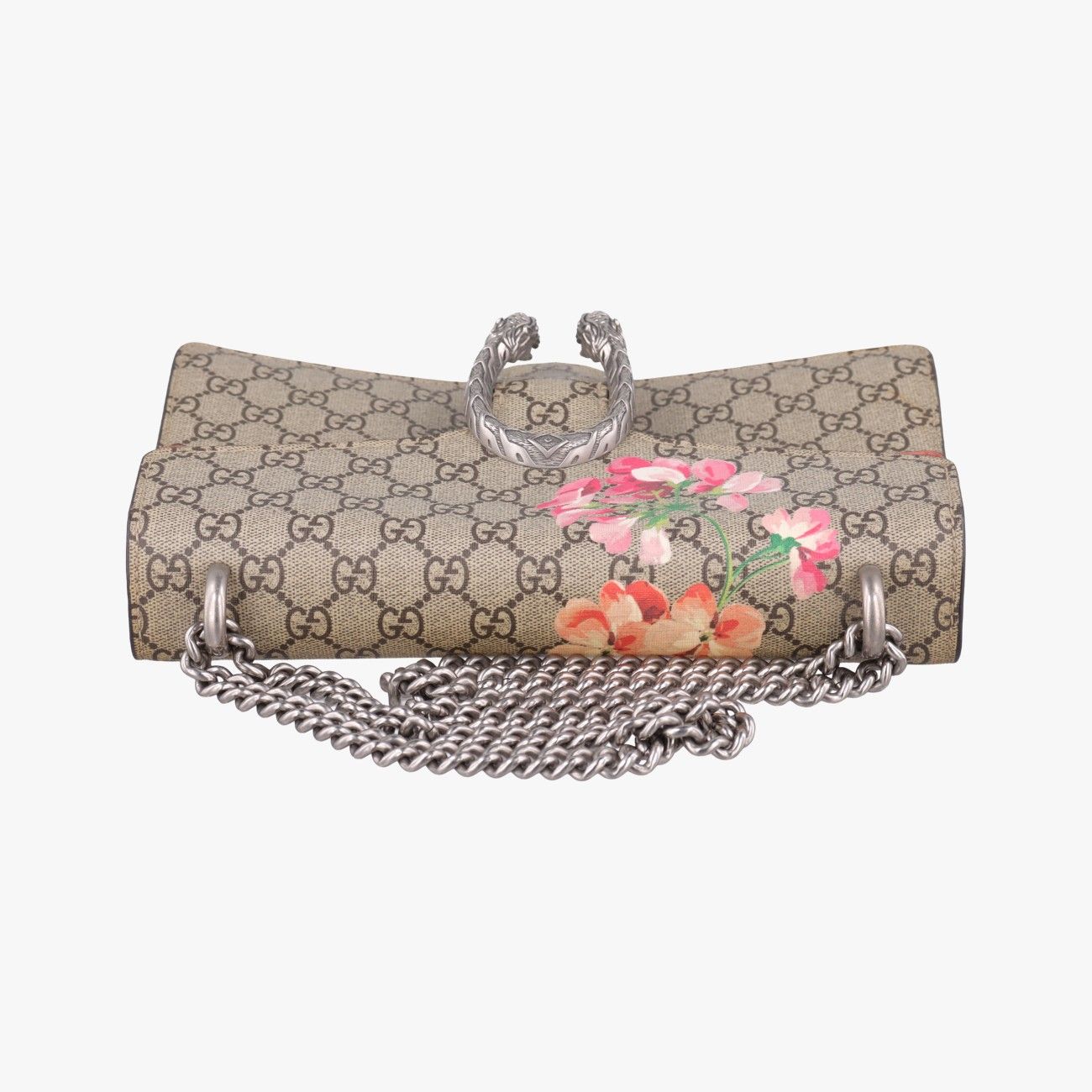 Gucci Dionysus Beige Red Multi Canvas Suede Shoulder Bag — view 8