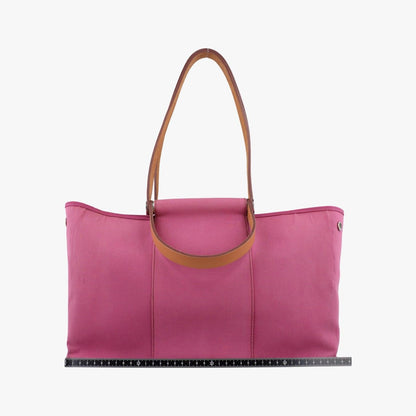 Hermes Cabas Sheer Rose Red Toile Officier Leather AR — view 2