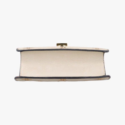 Gucci Sylvie Ivory Navy Red Leather Shoulder Bag — view 3