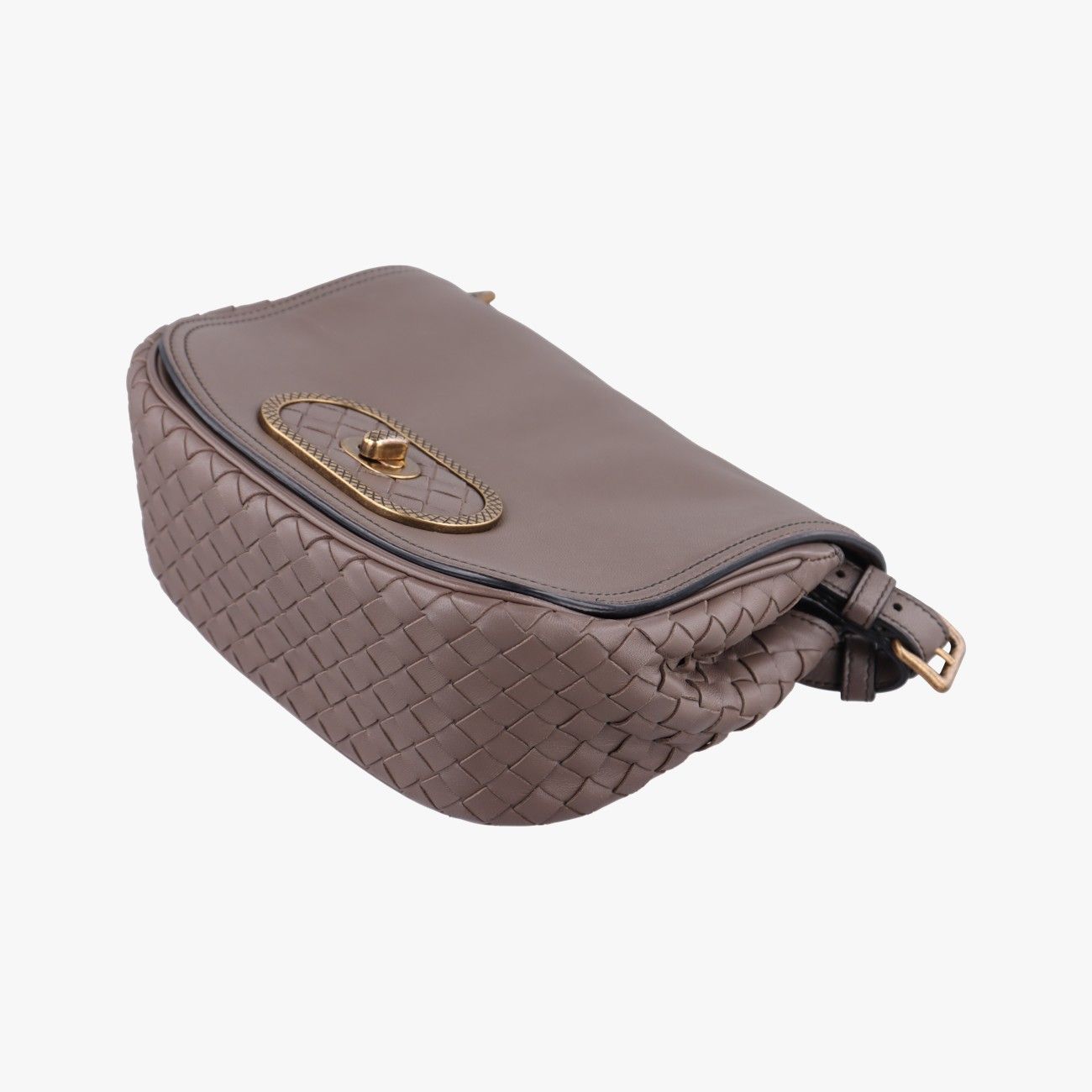 Bottega Veneta Luna Intrecciato Brown Lambskin — view 4