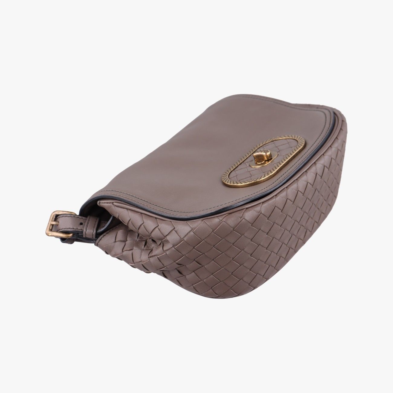 Bottega Veneta Luna Intrecciato Brown Lambskin — view 5