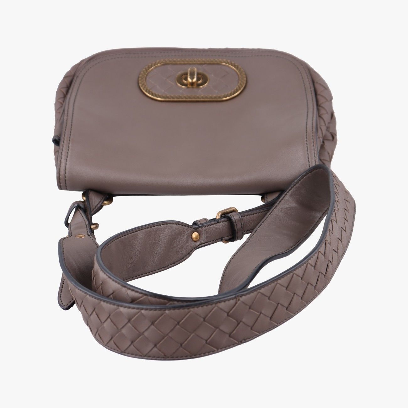 Bottega Veneta Luna Intrecciato Brown Lambskin — view 8