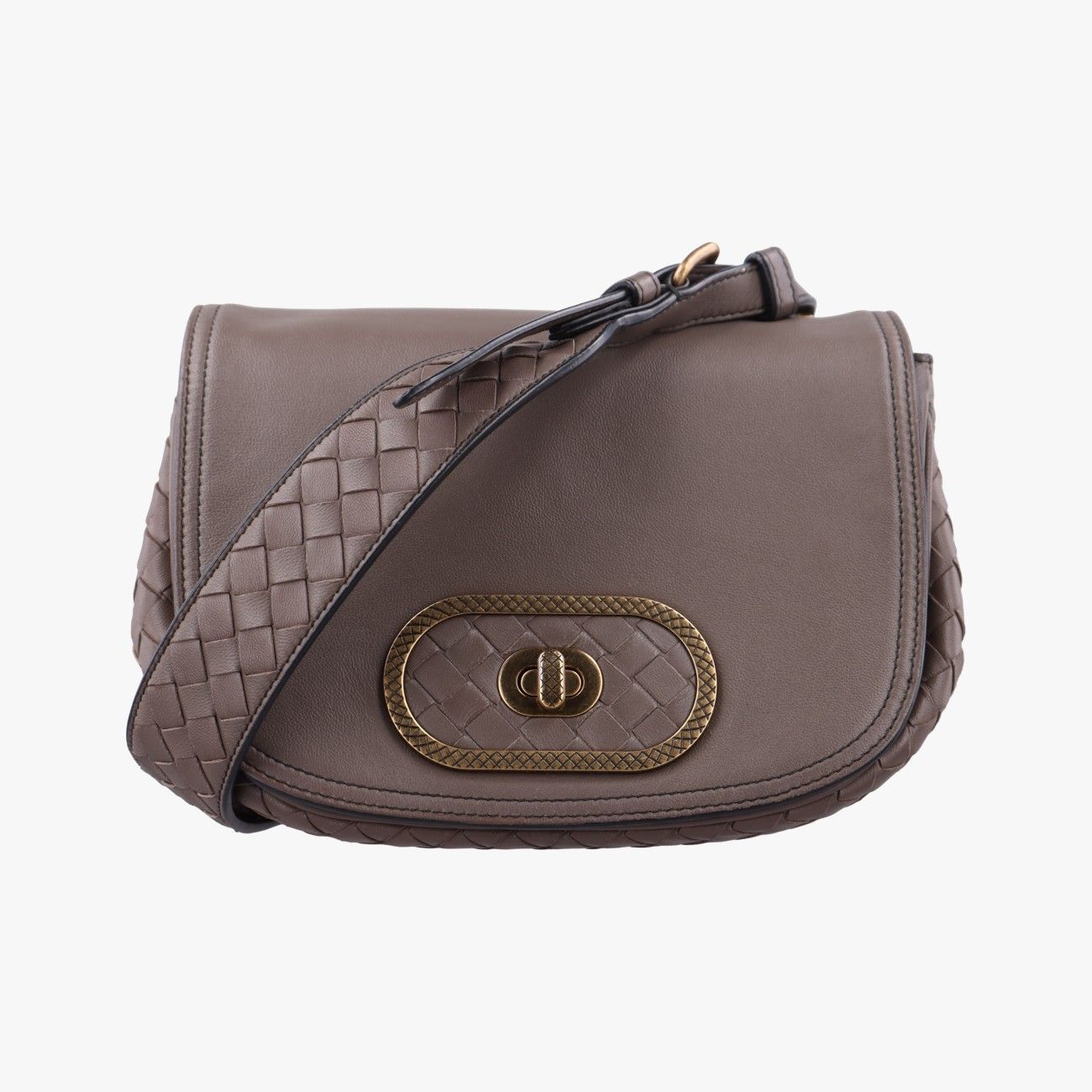 Bottega Veneta Luna Intrecciato Brown Lambskin