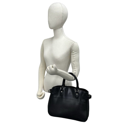 Louis Vuitton Passy PM Logo Epi Leather Tote Bag Black — view 2