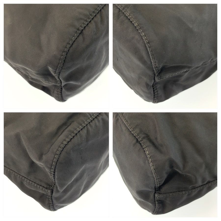 Prada Tessuto Black Silver Nylon Drawstring Pouch — view 4