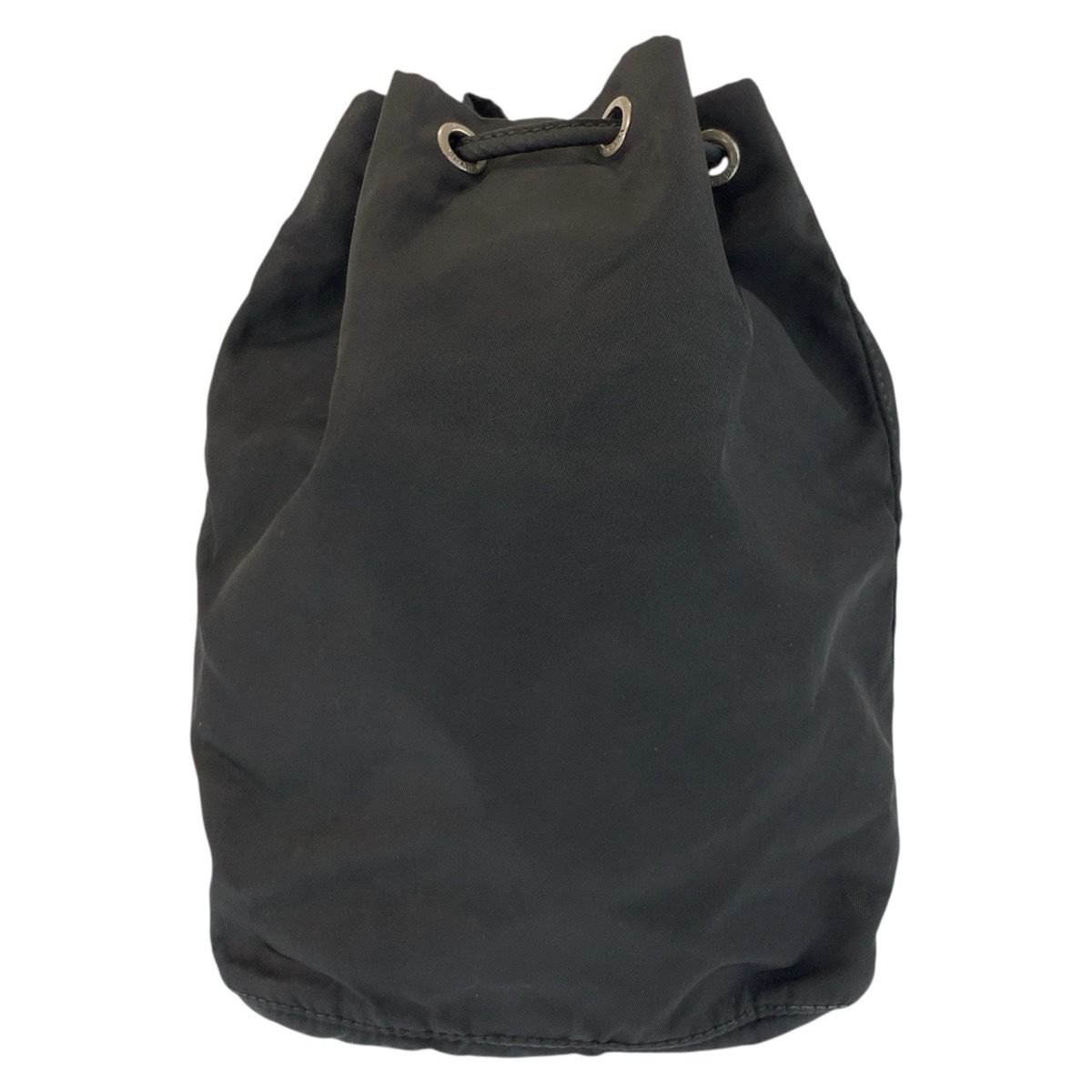 Prada Tessuto Black Silver Nylon Drawstring Pouch — view 2
