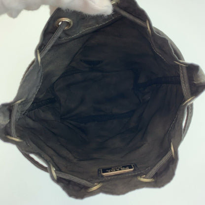 Prada Tessuto Black Silver Nylon Drawstring Pouch — view 8