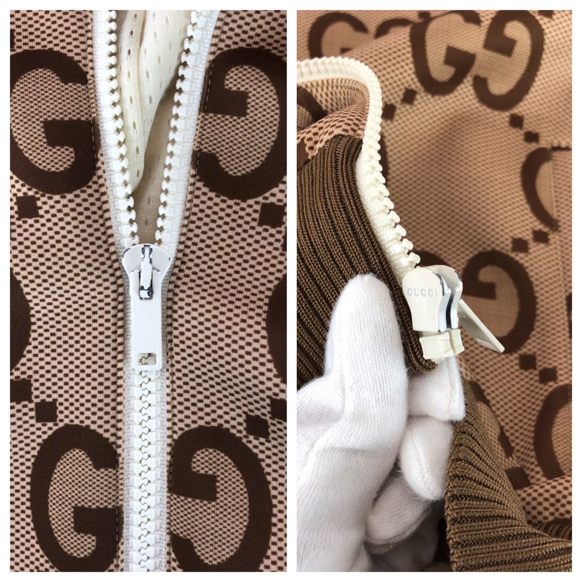 Gucci Sherry Line Jumbo GG Beige Brown Polyester Jacket Truck L — view 5