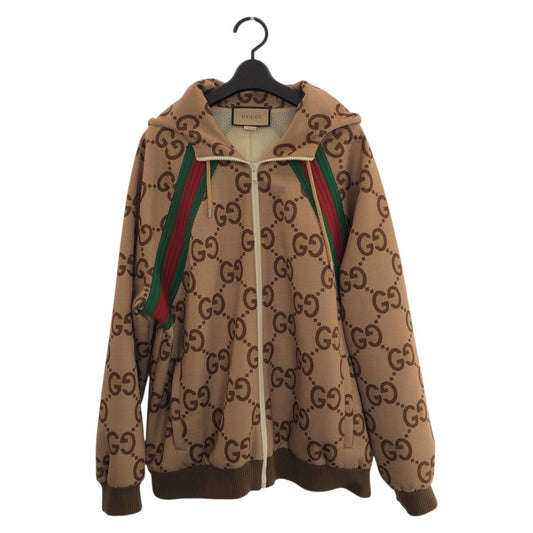 Gucci Sherry Line Jumbo GG Beige Brown Polyester Jacket Truck L