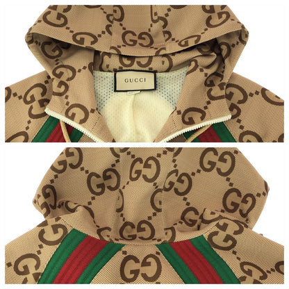 Gucci Sherry Line Jumbo GG Beige Brown Polyester Jacket Truck L — view 3