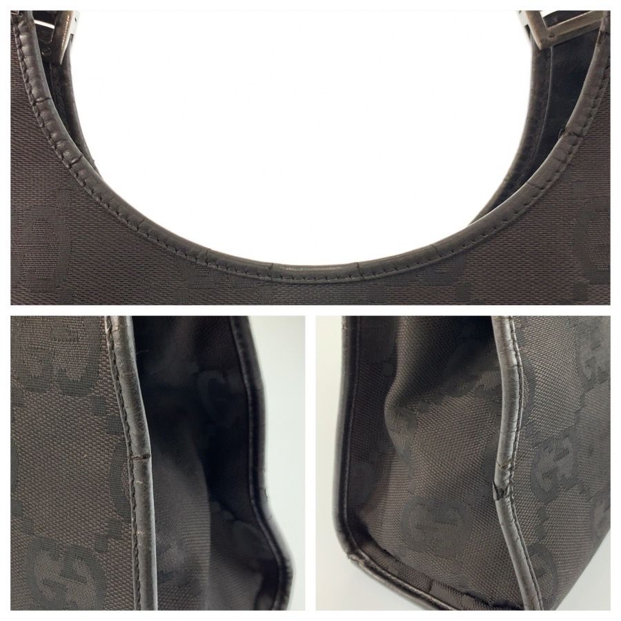 Gucci Jackie Jumbo GG Black Canvas Leather 002 Handbag — view 5