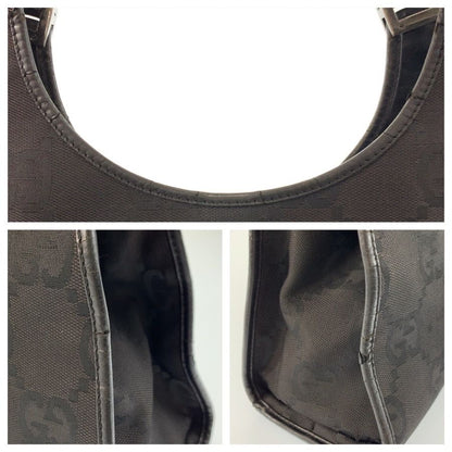 Gucci Jackie Jumbo GG Black Canvas Leather 002 Handbag — view 5