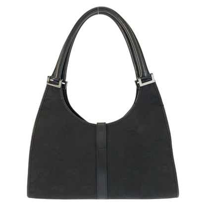 Gucci Jackie Jumbo GG Black Canvas Leather 002 Handbag — view 2