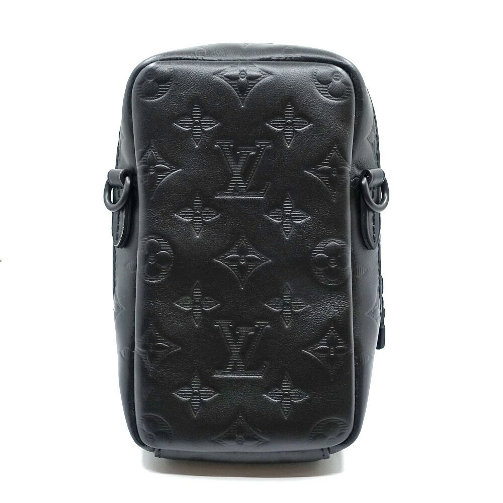 Louis Vuitton Double Phone Pouch NM Shoulder Bag Monogram Shadow Calf Leather — view 2