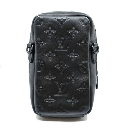 Louis Vuitton Double Phone Pouch NM Shoulder Bag Monogram Shadow Calf Leather — view 2
