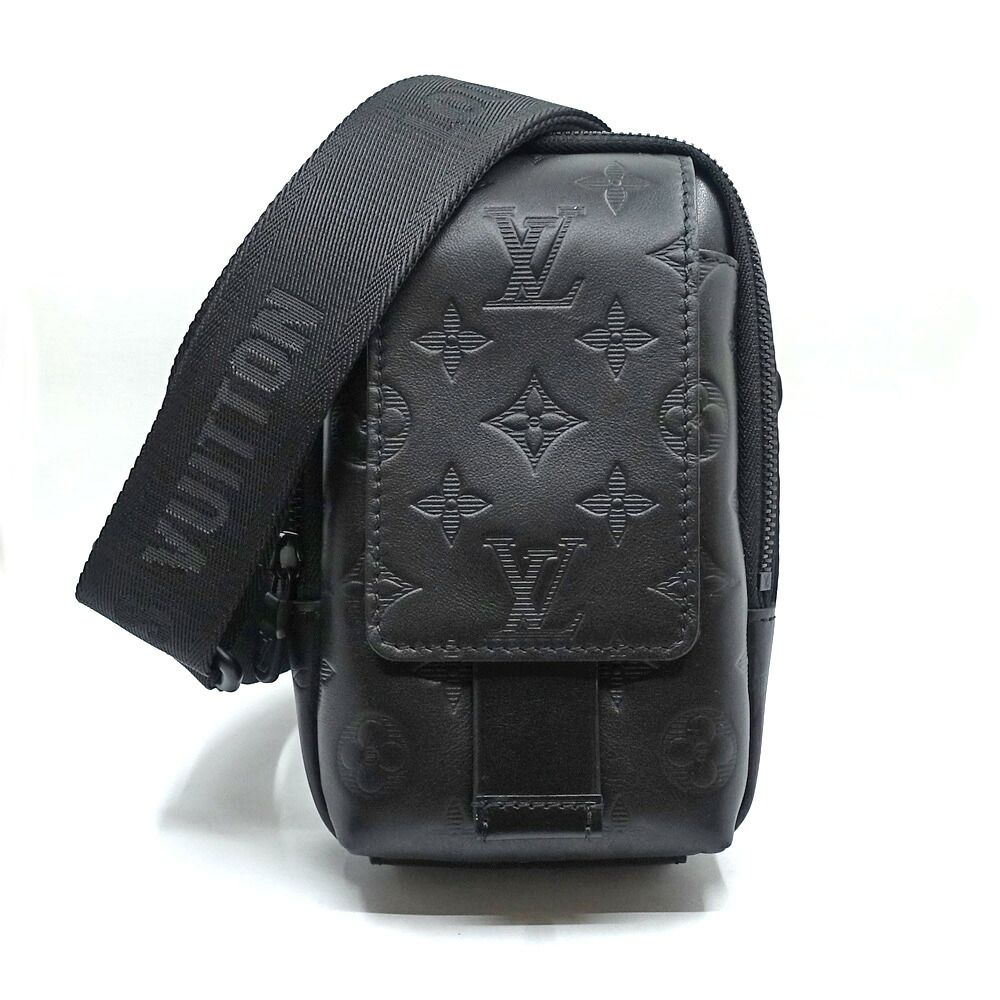 Louis Vuitton Double Phone Pouch NM Shoulder Bag Monogram Shadow Calf Leather