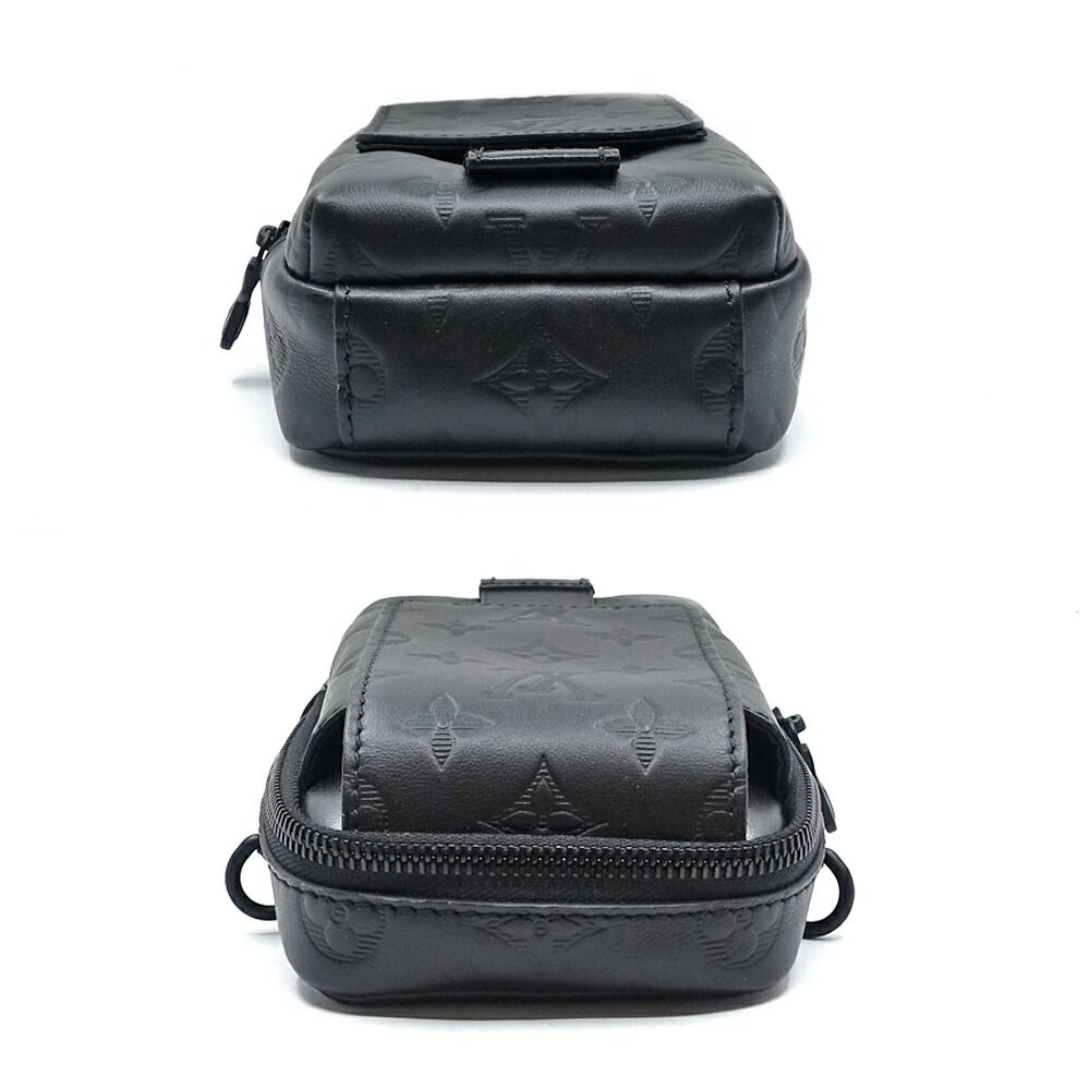 Louis Vuitton Double Phone Pouch NM Shoulder Bag Monogram Shadow Calf Leather — view 4