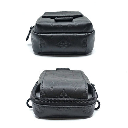 Louis Vuitton Double Phone Pouch NM Shoulder Bag Monogram Shadow Calf Leather — view 4