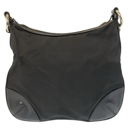 Prada Tessuto Black Silver Nylon Leather Shoulder Bag Pochette — view 2