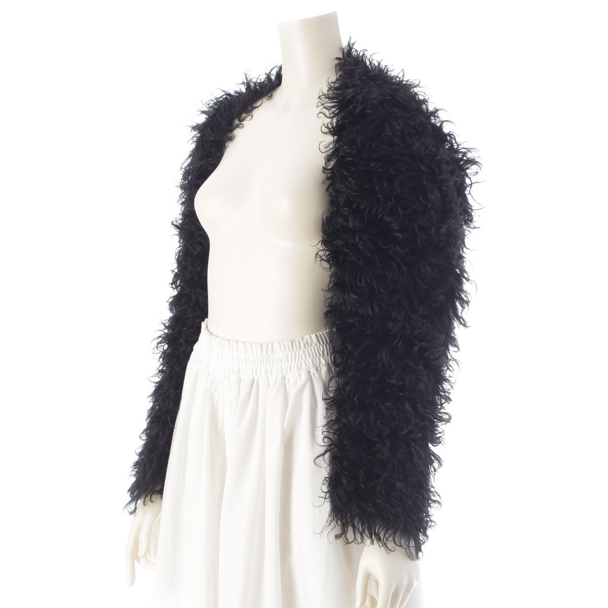 Gucci W Silk Lamb Fur Shaggy Cropped Jacket Frida Giannini Era Look 42 Circle — view 2