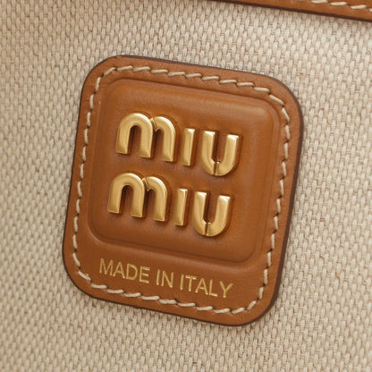 Miu Miu Ivy Canvas Corduroy Tote Bag Brown — view 8