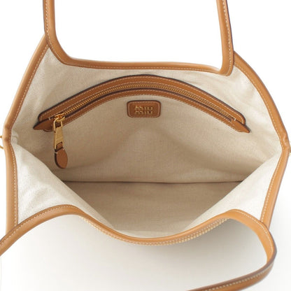 Miu Miu Ivy Canvas Corduroy Tote Bag Brown — view 7