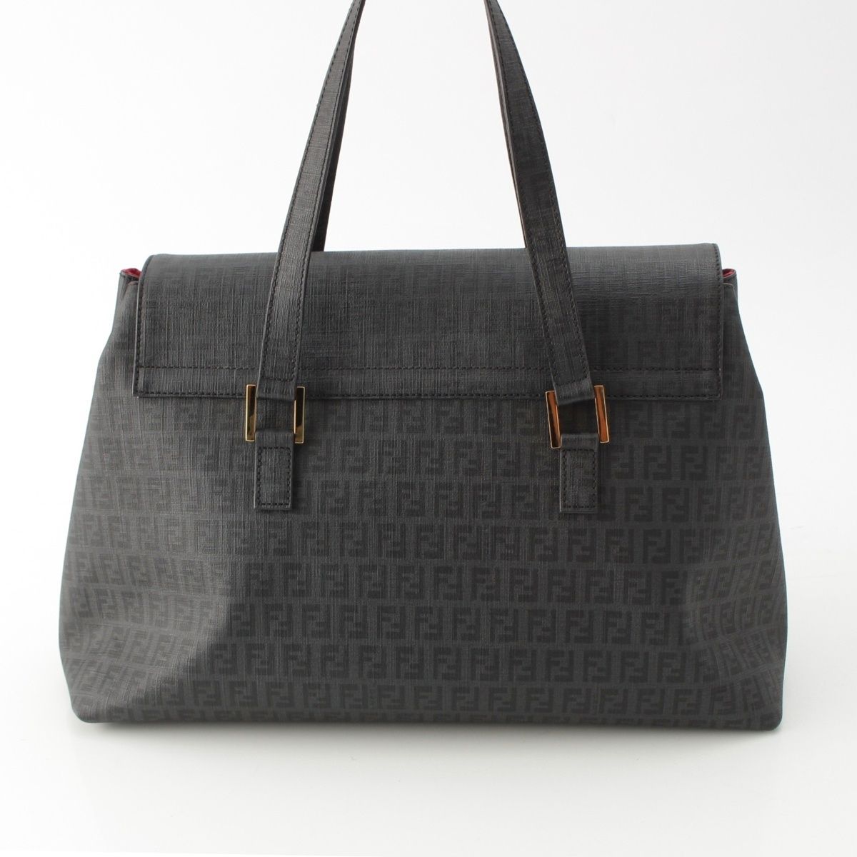 Fendi Zucchino FF Pattern Logo Handbag Black — view 4