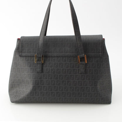 Fendi Zucchino FF Pattern Logo Handbag Black — view 4