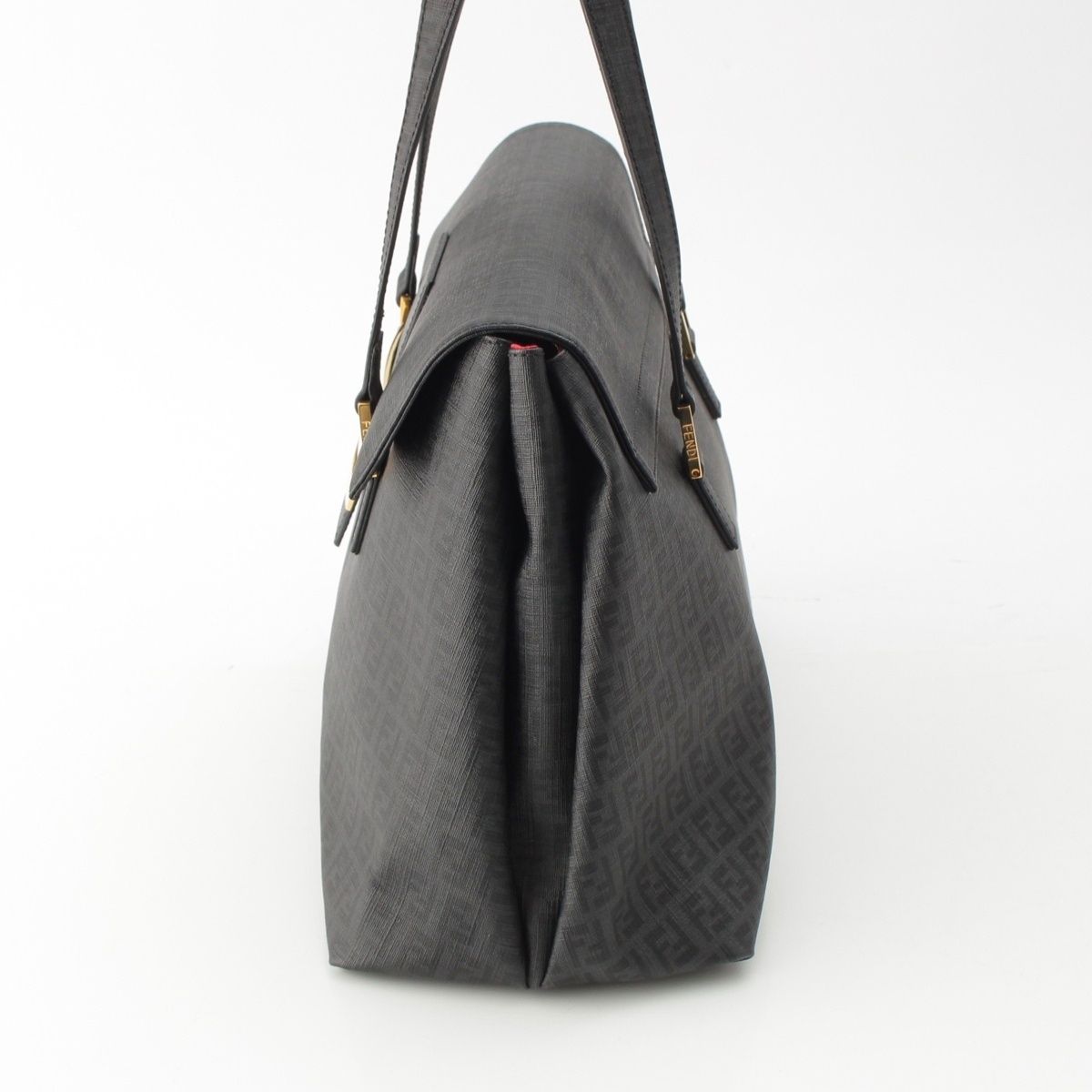Fendi Zucchino FF Pattern Logo Handbag Black — view 3