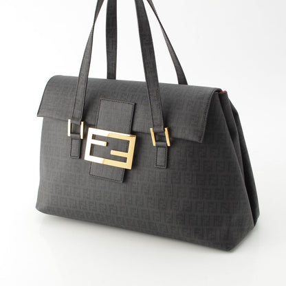 Fendi Zucchino FF Pattern Logo Handbag Black — view 2