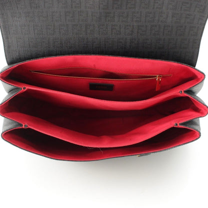 Fendi Zucchino FF Pattern Logo Handbag Black — view 6