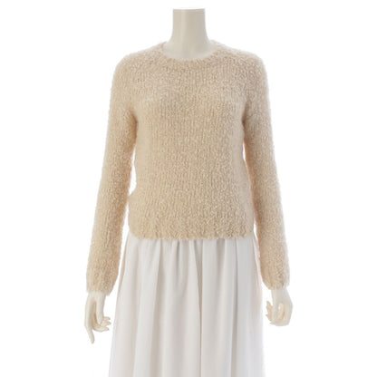 Prada Mohair Cashmere Boucle Knit Sweater Top Long Sleeve Ivory 36
