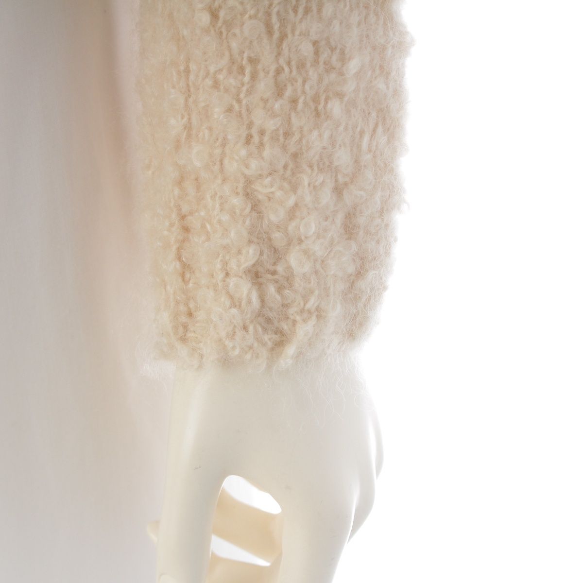 Prada Mohair Cashmere Boucle Knit Sweater Top Long Sleeve Ivory 36 — view 6