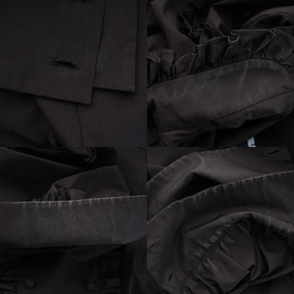 Prada Cotton Ruffle Shirt Blouse Top Black 36 — view 8