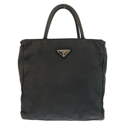 Prada Tessuto Black Silver Nylon Tote Bag