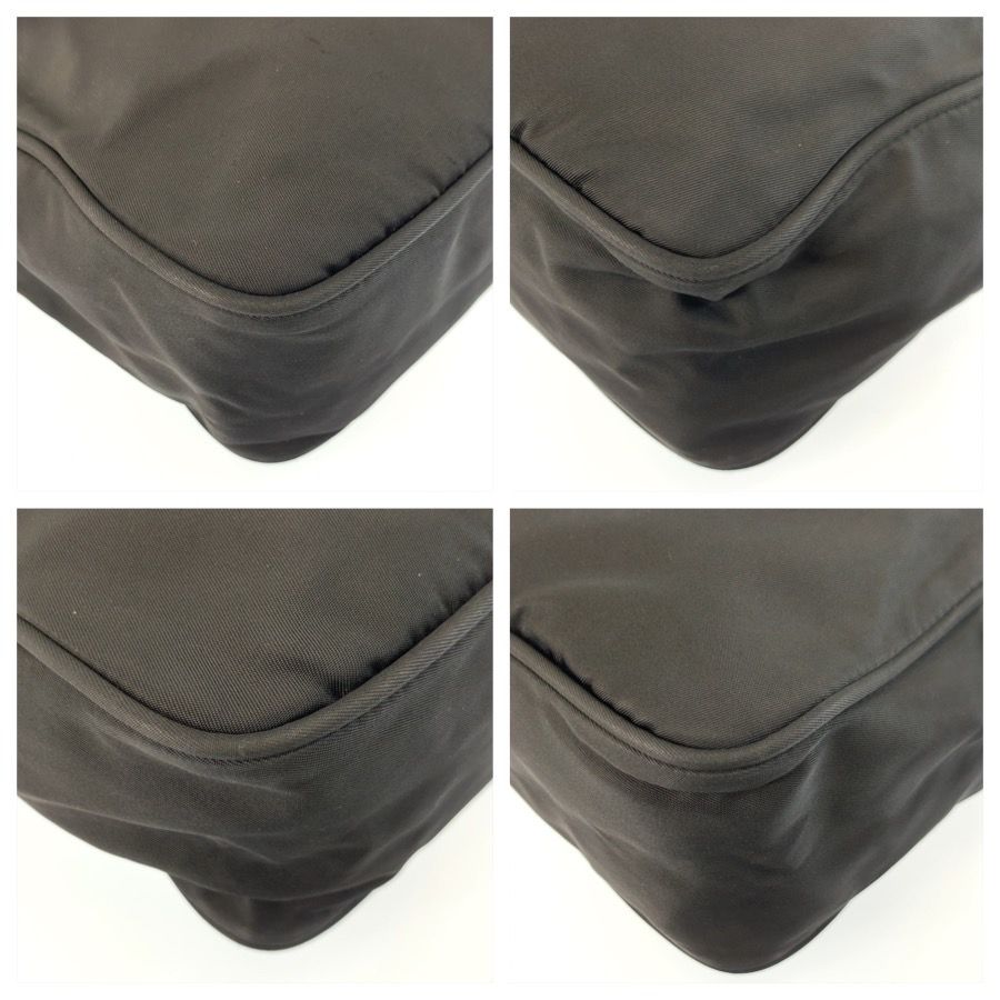 Prada Tessuto Black Silver Nylon Shoulder Bag Pochette — view 4