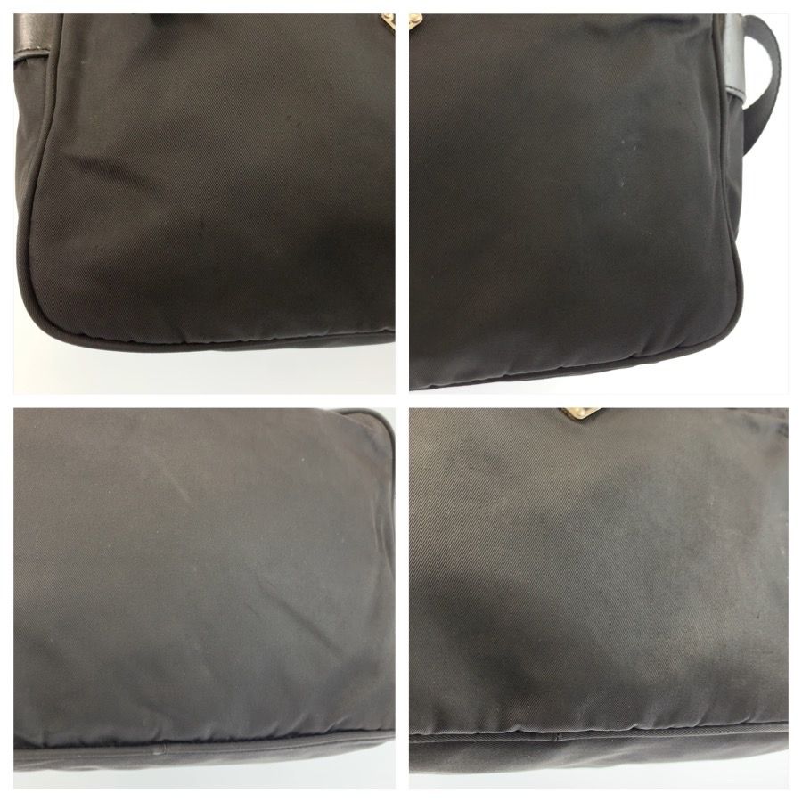 Prada Tessuto Black Silver Nylon Shoulder Bag Pochette — view 5
