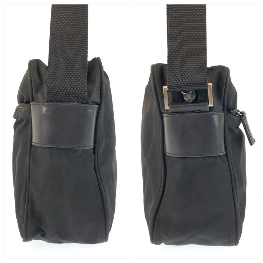 Prada Tessuto Black Silver Nylon Shoulder Bag Pochette — view 7