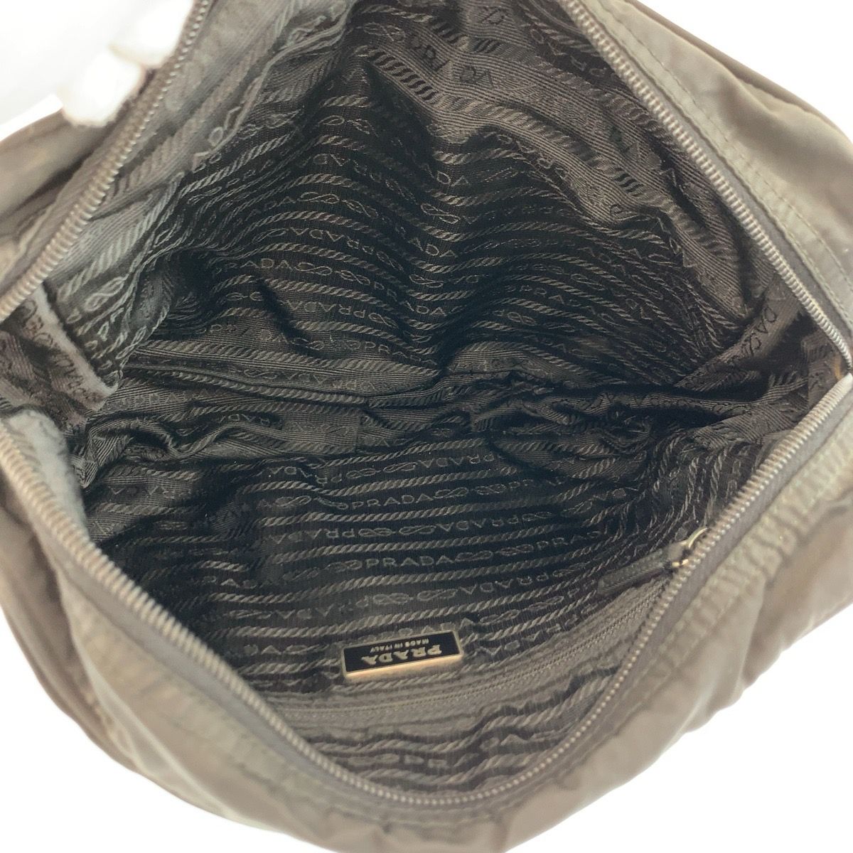 Prada Tessuto Black Silver Nylon Shoulder Bag Pochette — view 8