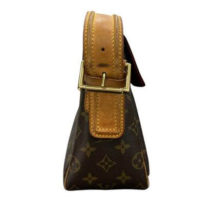 Louis Vuitton Monogram Viva Cite GM Brown Leather Suede Shoulder Bag — view 5