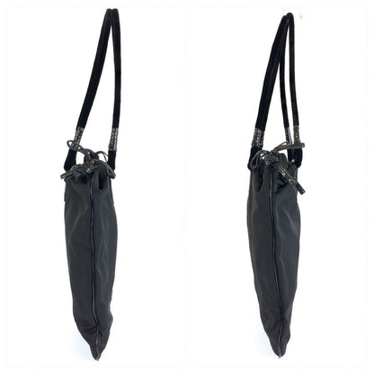 Prada Tessuto Black Silver Nylon Tote Shoulder Bag — view 6