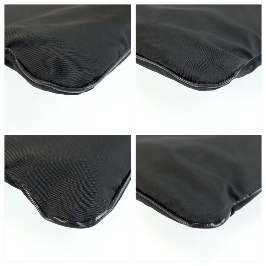 Prada Tessuto Black Silver Nylon Tote Shoulder Bag — view 4